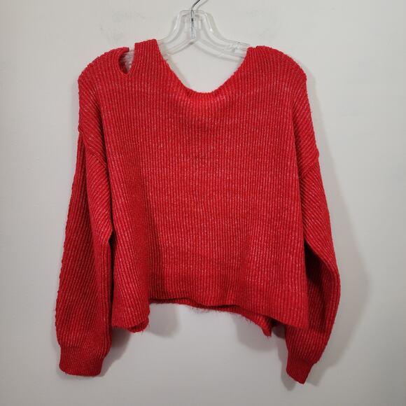 Wildfox Couture red very oversized buffy cut out sweater woman's size small - Picture 4 of 9
